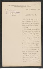 k.k. naturhistorisches Hofmuseum, Intendanzakten 1885-1896 (Hauer), Aktenzahl Z.688/1892, Seite 1